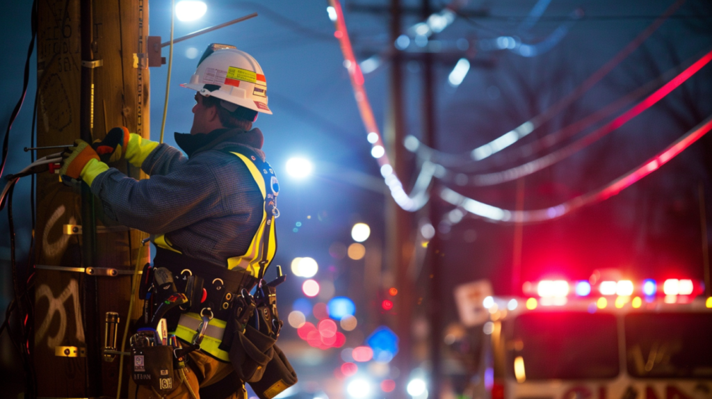 Emergency Electrician troubleshooting a circuit breaker issue.